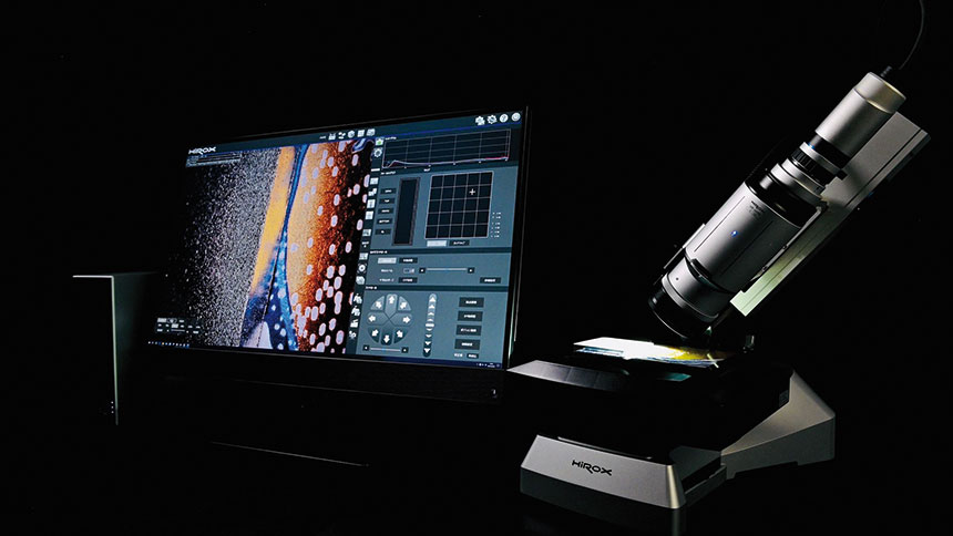 Le microscope HRX-01 dispose d’un système basé sur PC complètement repensé avec une nouvelle caméra haute résolution 
et un nouveau support intelligent. Source : Hirox