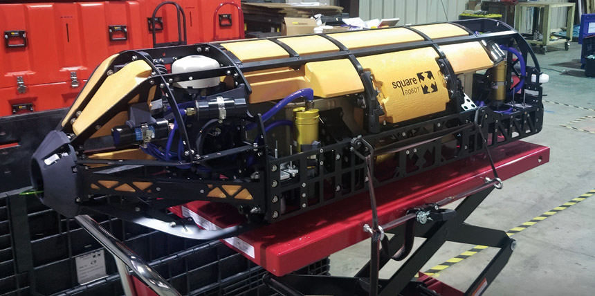 Ces robots submersibles inspectent les réservoirs en service, éliminant ainsi les arrêts coûteux et réduisant les interruptions d'exploitation. Source : Square Robot