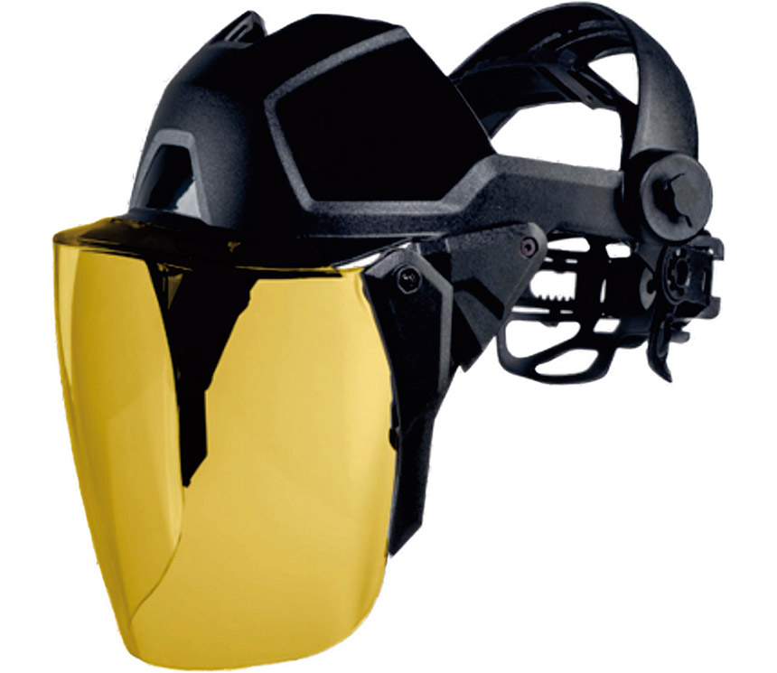 Destinée aux professionnels du soudage laser manuel, la FS1 Face-Shield a été conçue en polycarbonate et certifiée selon les normes EN 207, EN 169 et EN 166. Source : laservision