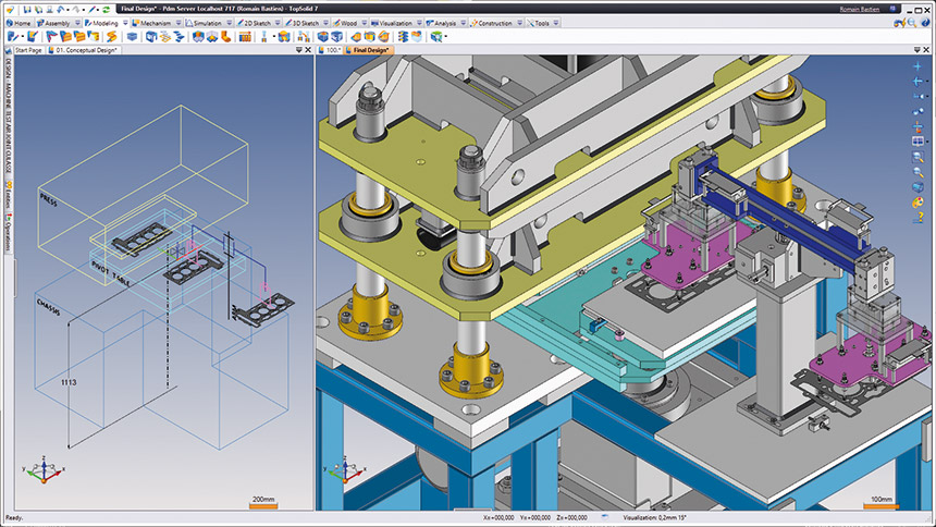 Le module TopSolid’Design intègre les fonctionnalités TopSolid'Predict qui anticipent les besoins et proposent des commandes adaptées à chaque contexte grâce à l’intelligence prédictive. Source : TopSolid