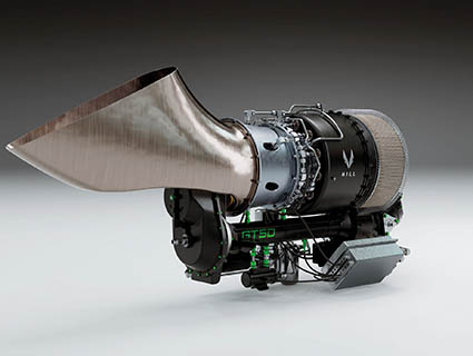 Moteur d'hélicoptère de luxe fabriqué par Hill Helicopters. Source : Open Mind Technologies