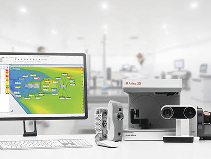 Avec le logiciel PolyWorks|Inspector, les utilisateurs peuvent mener des analyses dimensionnelles complètes en comparant les scans aux modèles CAO. Source : Artec