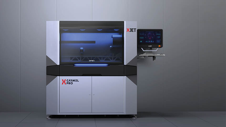 Cette imprimante 3D assure l’impression directe d’encres métalliques et céramiques avec un matériau de support soluble séparé, garantissant à la fois précision et polyvalence. Source : XJet