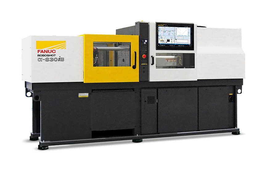 La configuration standard des presses électriques conçues par Fanuc répond à plus de 80 % des besoins d’injection. Source : Fanuc